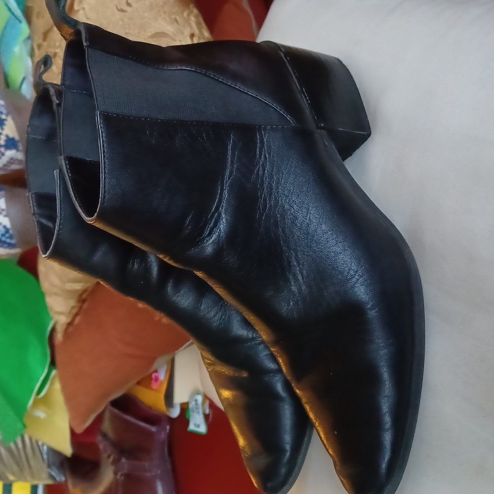 Zara Basic Collection Black Leather Pull Tab Moto… - image 5